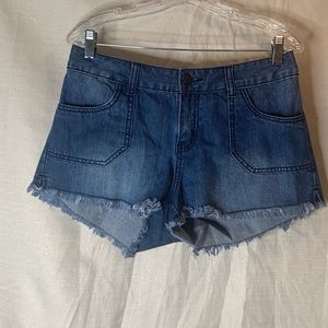 Blue asphalt cutoff jean shorts see measurements
